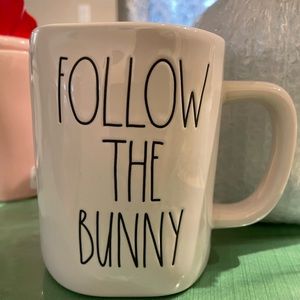 Rae Dunn Easter “Follow the Bunny” double sided mug